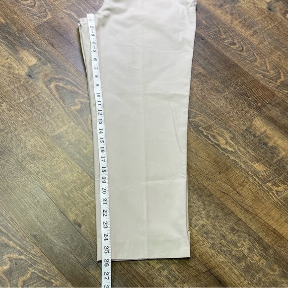 Lafayette 148 Cropped Bleecker Pant Beige Stretch Cotton Trouser Women's Size 14 - Picture 9 of 13